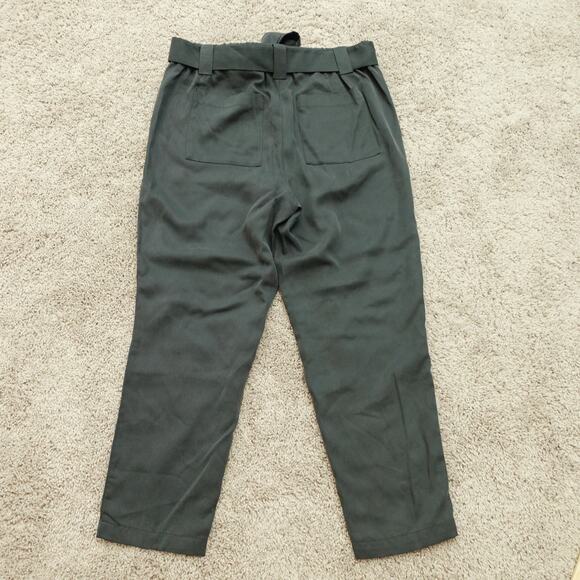 Banana Republic Womens Ankle Pants Tapered Leg Mid Rise Belted Waist Gray Size M - Picture 2 of 6